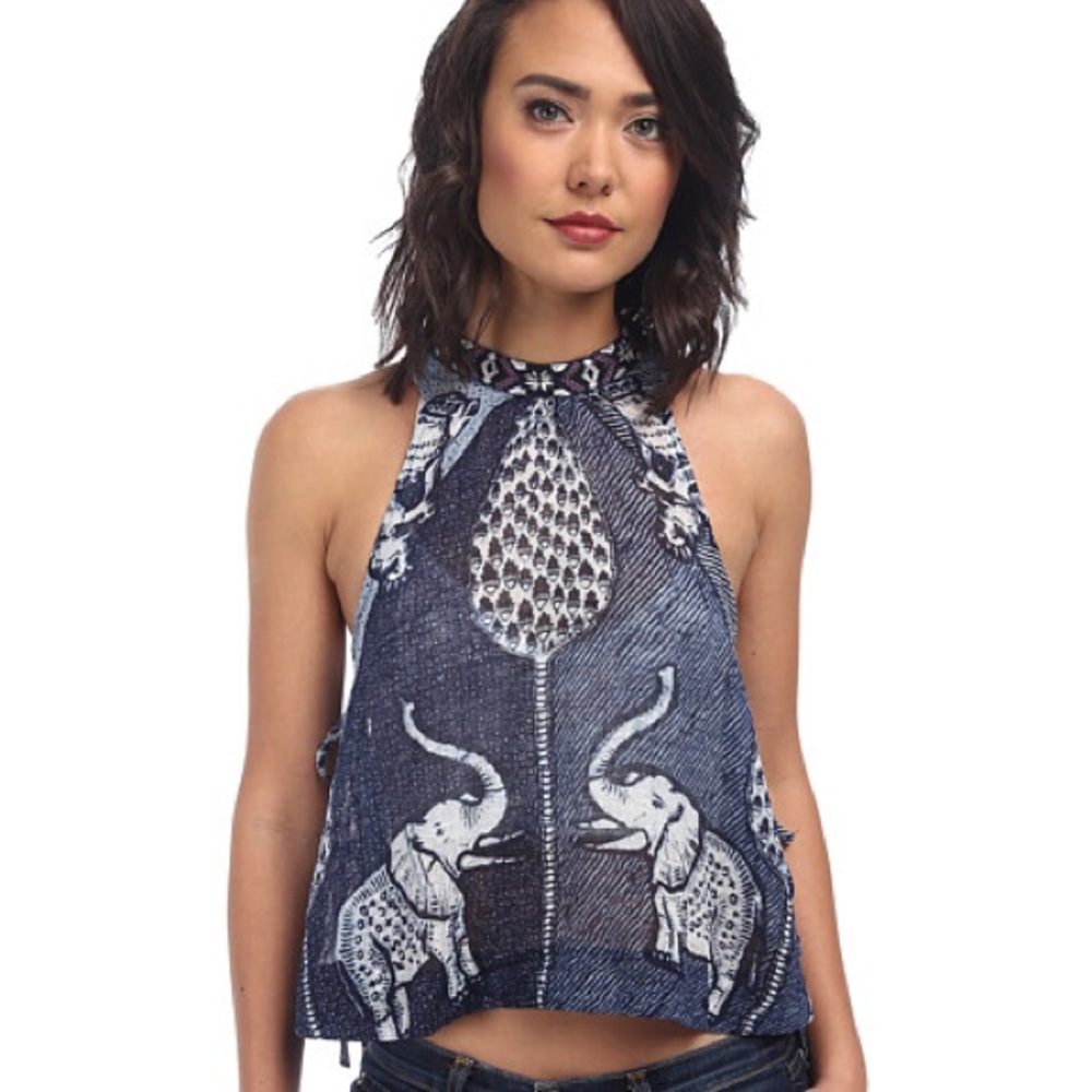 Free People ๐ Indigo Elephant Tank - Picture 2 of 8